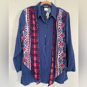 Vintage Graver Studios Button Down Top L